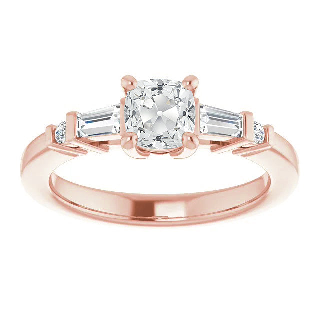 Ladies Cushion Old Cut Diamond Ring
