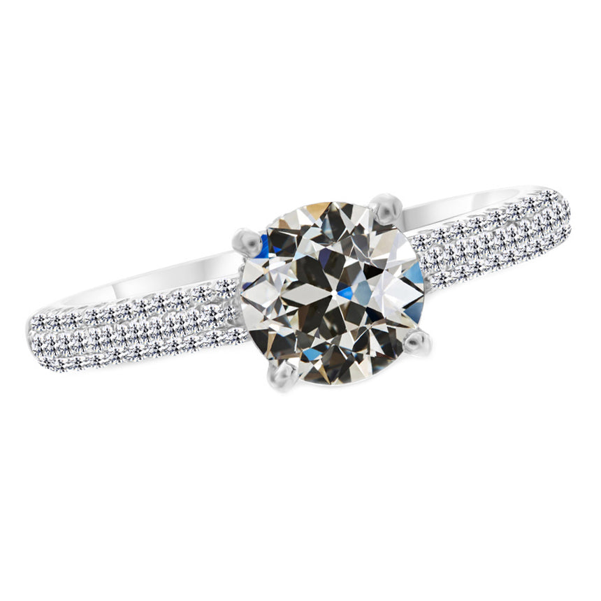 Ladies Old Miner Diamond Accented Wedding Ring 3.50 Carats