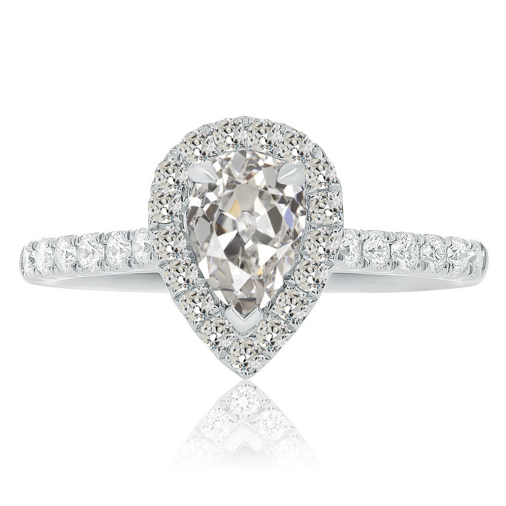 Ladies Old Miner Diamond Halo Ring Gold Jewelry