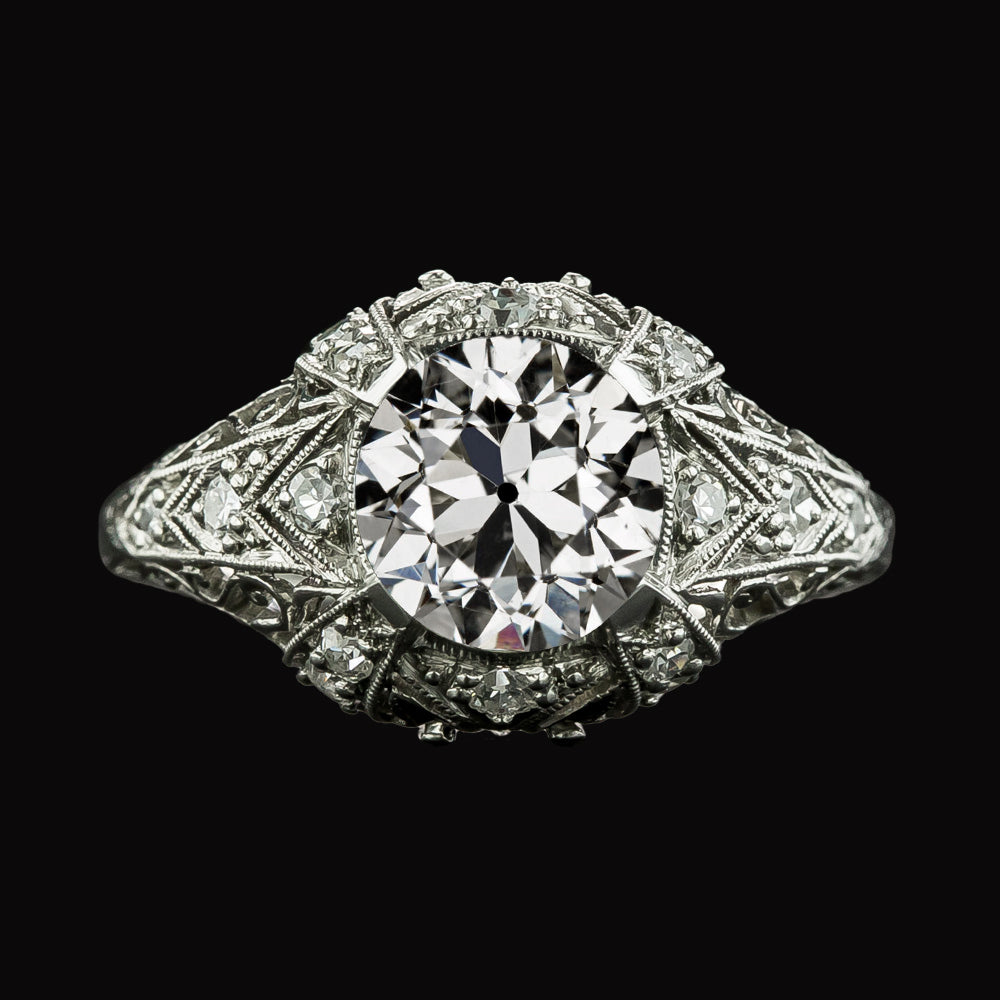 Antique Style Ladies Old Cut Diamond Ring