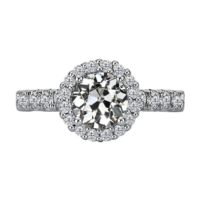 natural round diamond 3.50ct ring front view