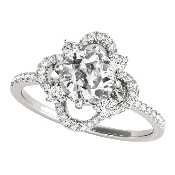 Ladies Round Old Miner Diamond Ring With Accents Star Style
