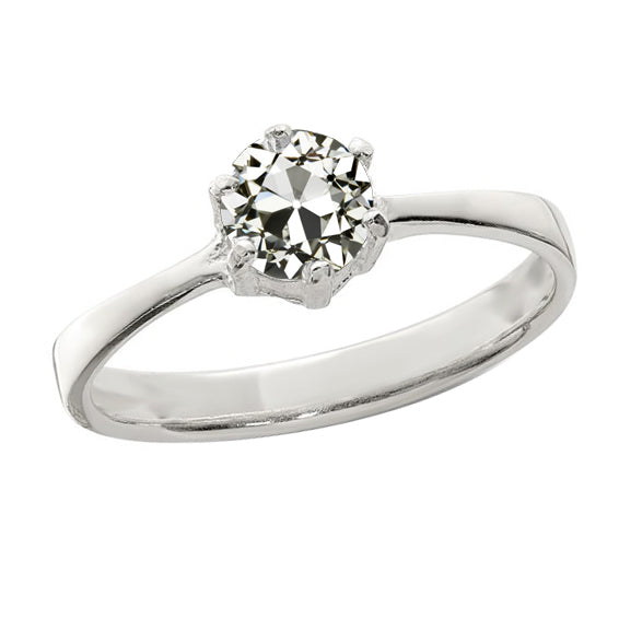 Fancy Princess Cut Sparkling Solitaire Ring Old Miner Cut Diamond