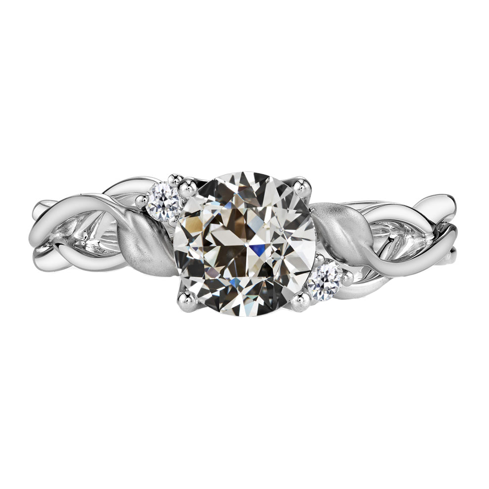 Ladies Three Stone Old Cut Diamond Anniversary Ring 2.50 Carats