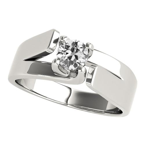 Princess Cut Sparkling Lady Solitaire Ring Old Mine Cut Diamond