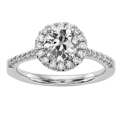 Lady’s Halo Ring Old Miner Diamond With Accents