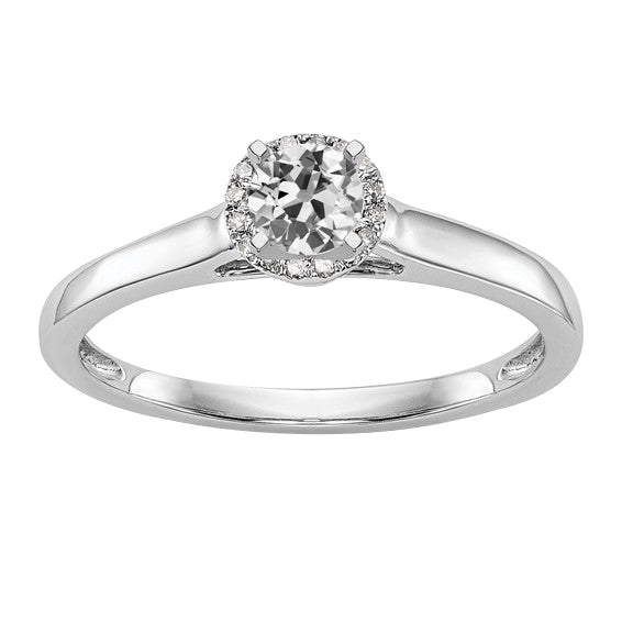 Lady’s Halo Ring Round Old Mine Cut