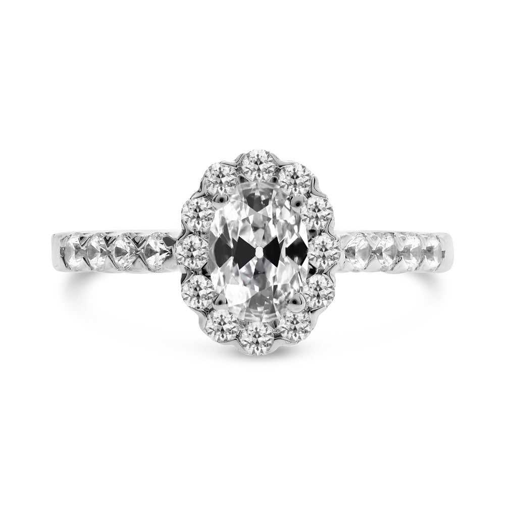 Lady’s Halo Ring Old Miner Diamond Gold