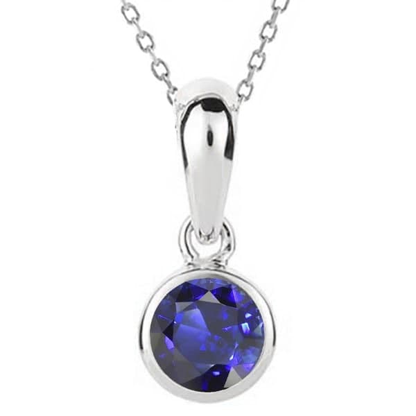 Lady’s Solitaire Pendant Round Blue Sapphire