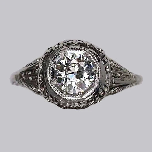 Like Edwardian Jewelry Gold Solitaire Old Miner Diamond Ring