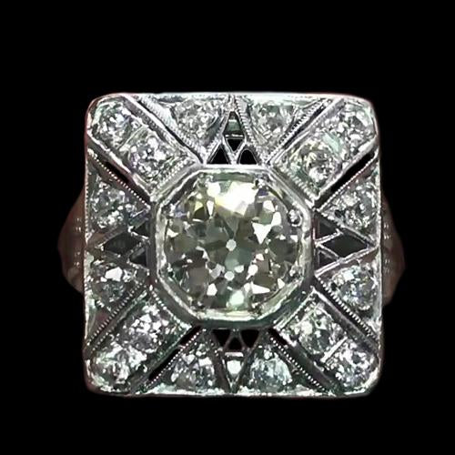 Like La Belle Epoque Jewelry Old Cut Halo Diamond Ring Antique Style