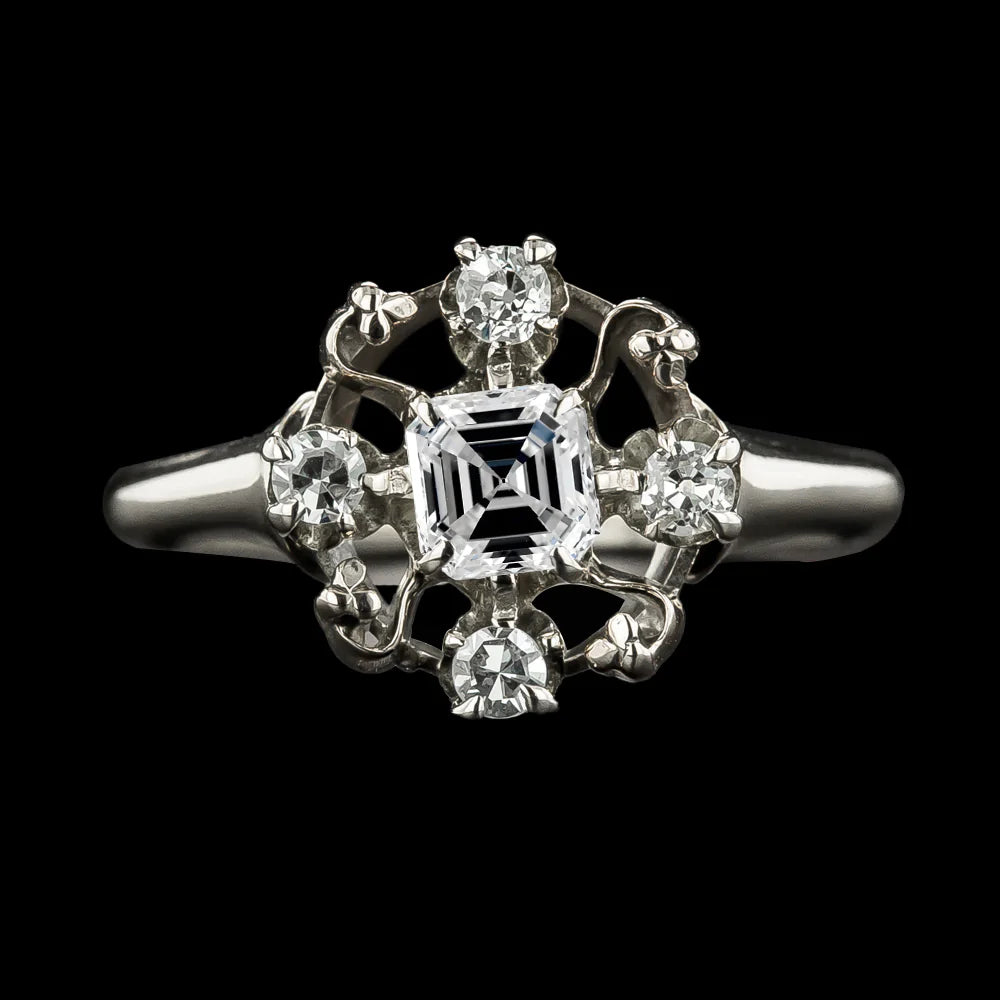 Like La Belle Epoque Jewelry Wedding Ring Asscher & Round Diamond