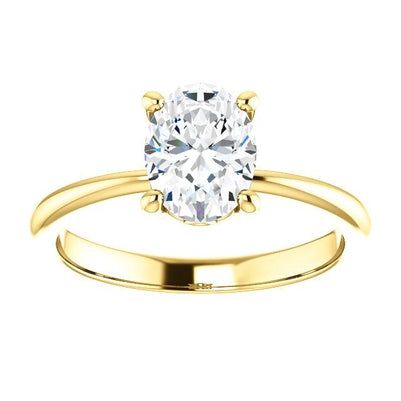 Yellow Gold Sparkling Unique Solitaire White Gold Diamond Ring