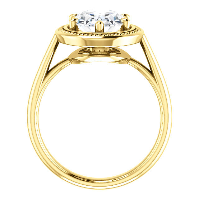 Yellow Gold Lady’s Solitaire White Gold Diamond Ring