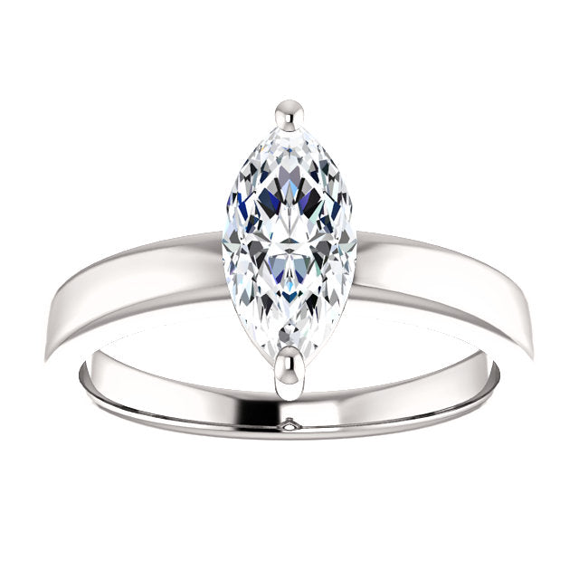 Marquise Cut Lady’s Fancy Wedding Engagement White Gold Diamond Solitaire Ring