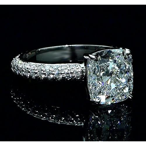 Natural Brilliant Engagement White Gold Diamond Solitaire Ring with Acce