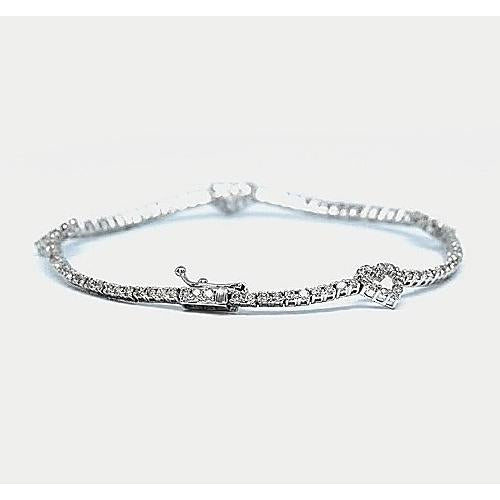 Tennis Bracelet Round Diamond Tennis Bracelet 2.50 Carats F G Vs2/Si1 White Gold 14K
