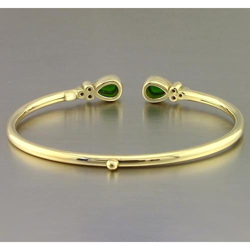 Best LAdies Weeding Yellow Gold Green Emerald Bangle Women Jewelry New Bangle