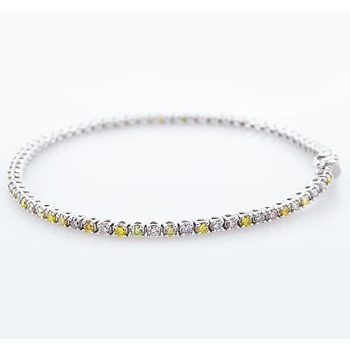 Pink, White, Yellow & Green Sapphire Tennis Bracelet Jewelry Gemstone Bracelet