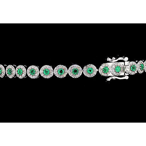 Diamond Tennis Bracelet Prong Set Pink Sapphire White Gold Gemstone Bracelet