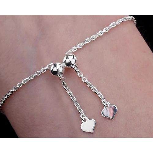 Chain Bracelet 2 Carats Diamond Bracelet Cross Prong Set Women White Gold Jewelry