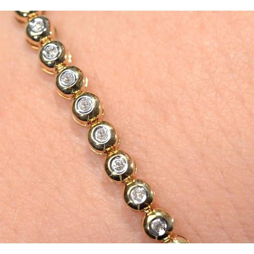 natural round diamond 4ct bracelet side angle