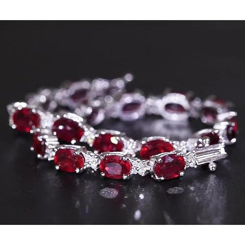 Best Ruby Diamond Tennis Bracelet Women Jewelry New Gemstone Bracelet