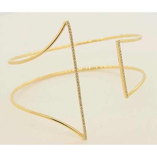 Bangle Yellow Gold Bangle 1.50 Carats Women Jewelry New