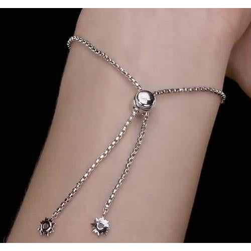 Chain Bracelet Diamond Bracelet 12 Carats Women White Gold Sunburst Jewelry New