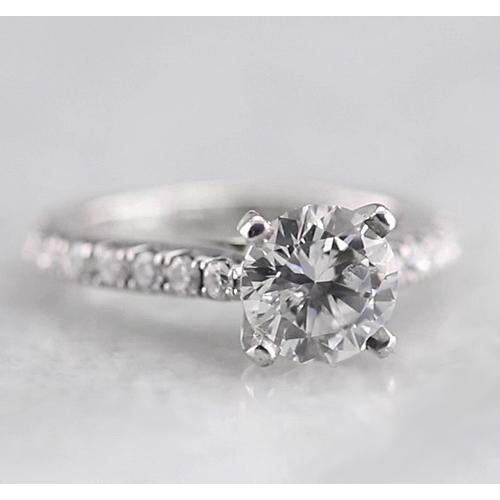 Fancy Solitaire Ring With Accents Solitaire with Accents