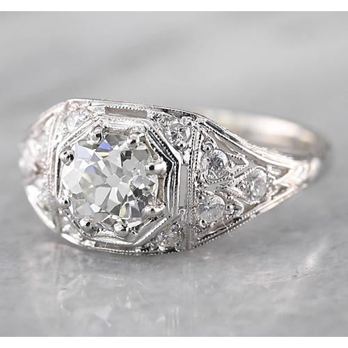 Antique Style Sparkl;ing Old Miner Diamond Ring Engagement Ring