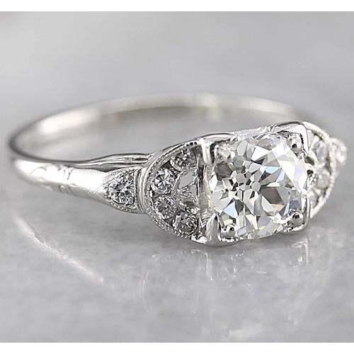 Sparkling Unique Lady’s Engagement White Gold Old Miner Round Diamond Ring White Gold Carats Engagement Ring