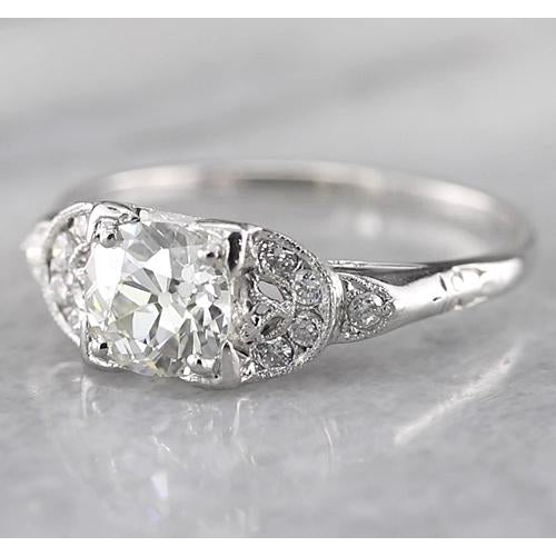 Sparkling Unique Lady’s Engagement White Gold Old Miner Round Diamond Ring White Gold Carats Engagement Ring Engagement Ring Old Miner Round Diamond Ring Carats White Gold