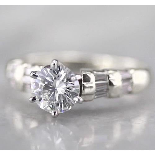White Gold Weeding Anniversary Solitaire Ring with