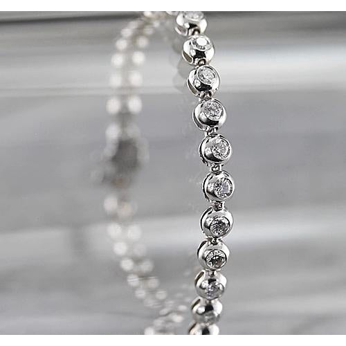 Tennis Bracelet Bezel Tennis Bracelet 5 Carats White Gold 14K