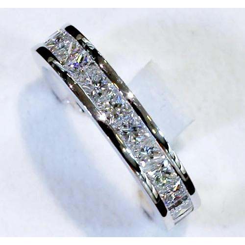 Band Diamond Anniversary Band 4 Carats Princess Cut F Vs1 White Gold 14K