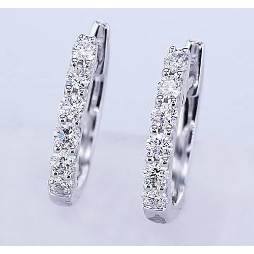 natural round diamond 2.40ct earring side angle