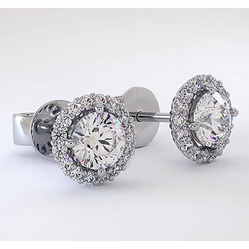 Halo Stud Earrings Halo Diamond Stud Earrings