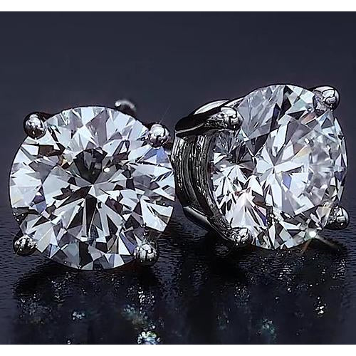 Basket Style Round Stud Earring White Gold Jewelry Stud Earrings