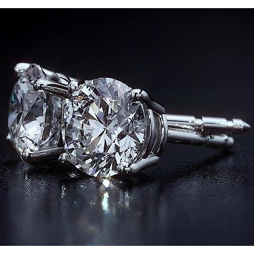 Lady’s Brilliant Engagement Wedding Stud Earrings White Gold Diamond