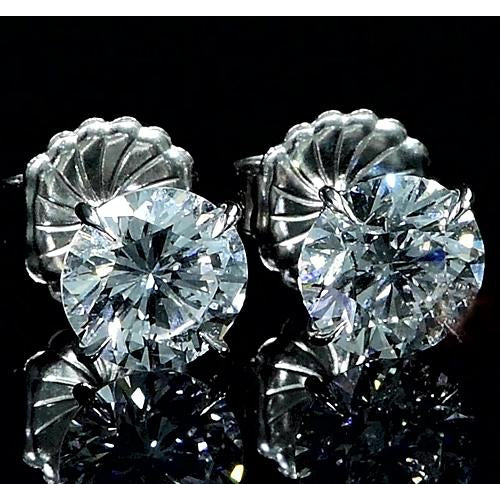 New High Quality Wedding Stud Earrings White Gold Diamond