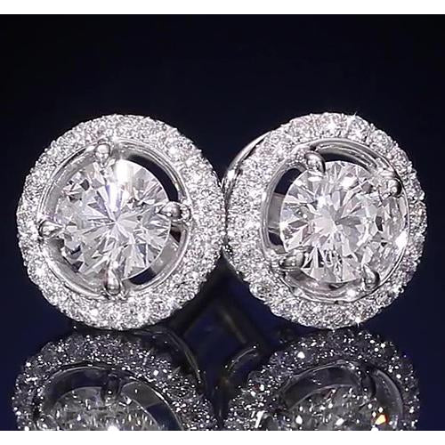 natural round diamond 2.50ct earring side angle