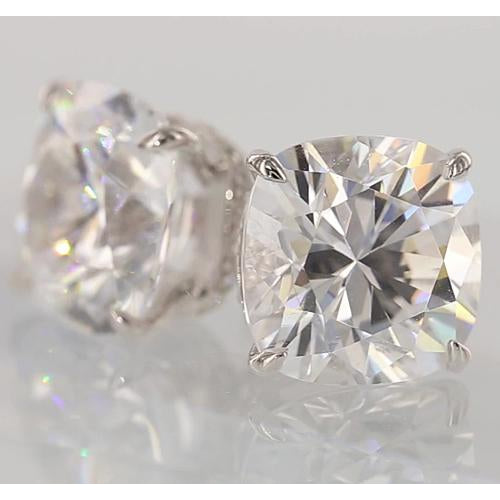 Cushion Diamond New High Quality Wedding Stud Earrings White Gold Diamond