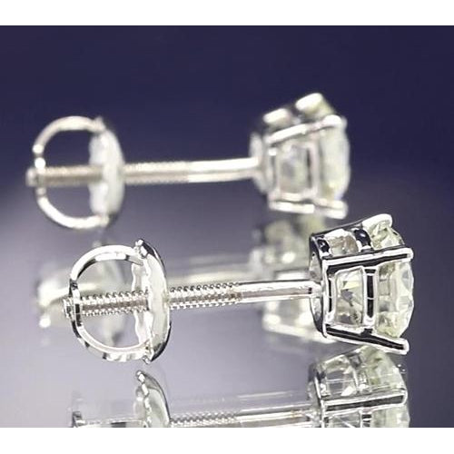New Four Prong Round Diamond Studs Earring