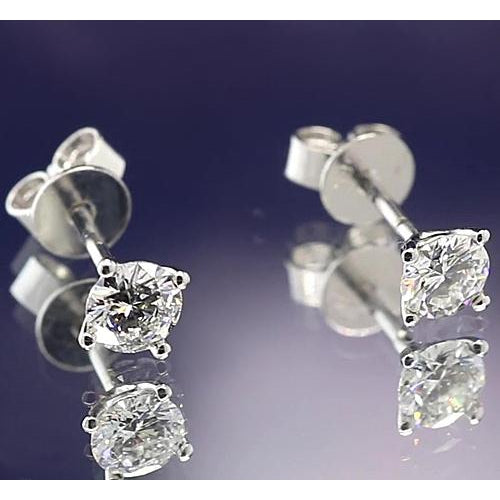New Ladies Diamond Stud Martini Earring White Gold