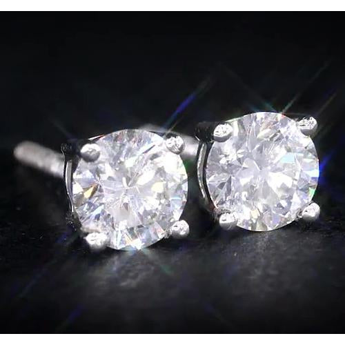 natural round diamond 1.50ct earring side angle