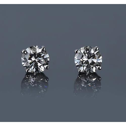 natural round diamond 1.50ct earring side angle