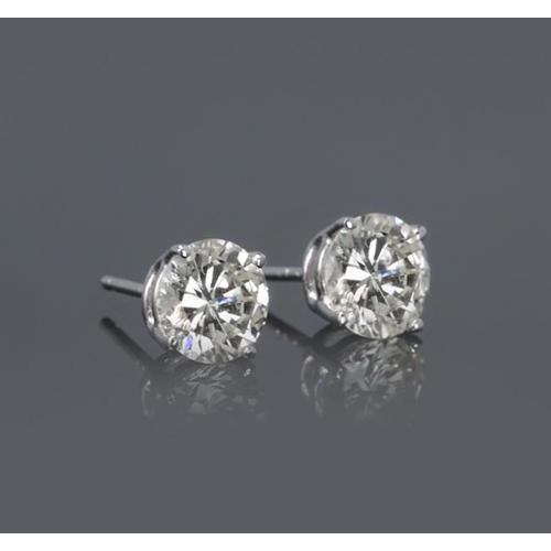 Stud Earrings Round Diamond Stud Earring 2 Carats