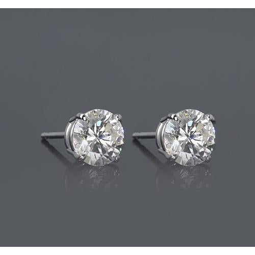 prong Style Wedding Stud Earrings White Gold Diamond