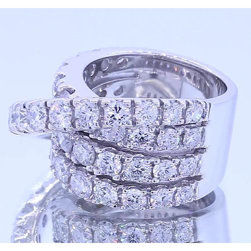 natural round diamond 5.10ct band side angle